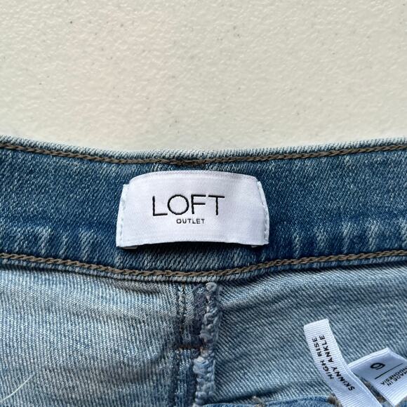 Loft Light Wash High Rise Skinny Ankle Jean Size 6 - Picture 3 of 14